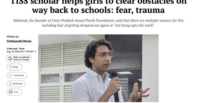 ‘They felt like they weren’t upto the mark’: TISS scholar helps girls to clear obstacles on way back to schools